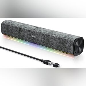 R100 Bluetooth Computer Speakers with Dynamic LED Light, USB Plug